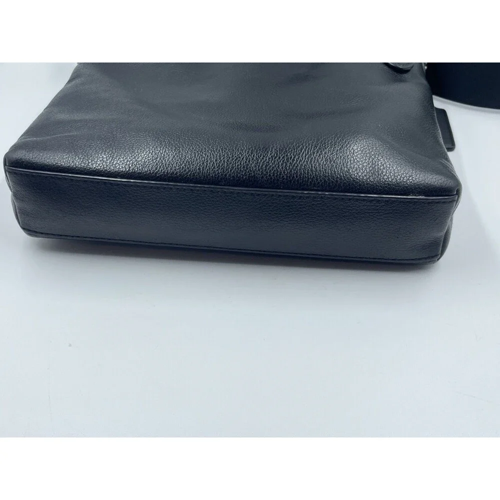 Coach Houston Flight Bag Black Smooth Leather Crossbody Messenger F68014 EUC!